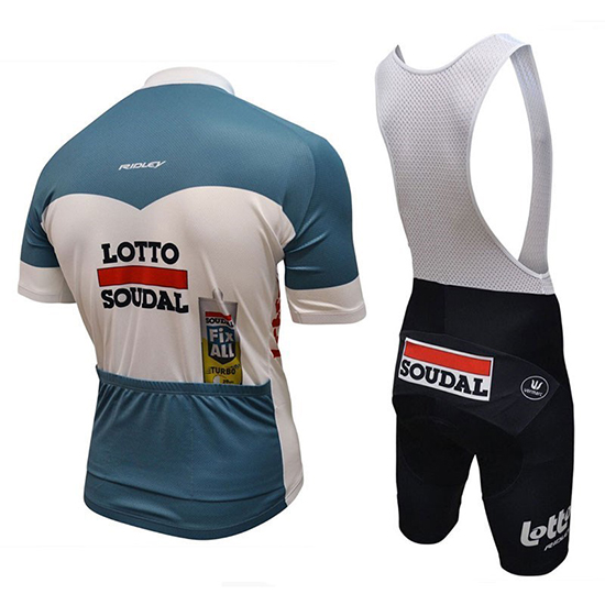 2018 Maillot Lotto Fix All Tirantes Mangas Cortas Blanco Azul